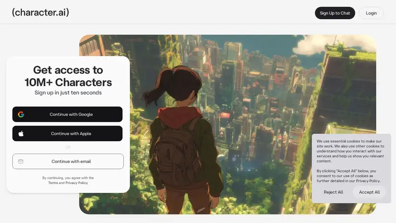 Character.AI skærmbillede