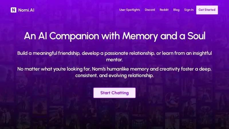 Nomi AI skærmbillede